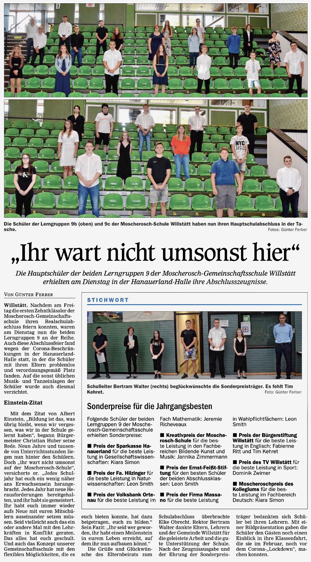 Kehler Zeitung, 30.07.2020