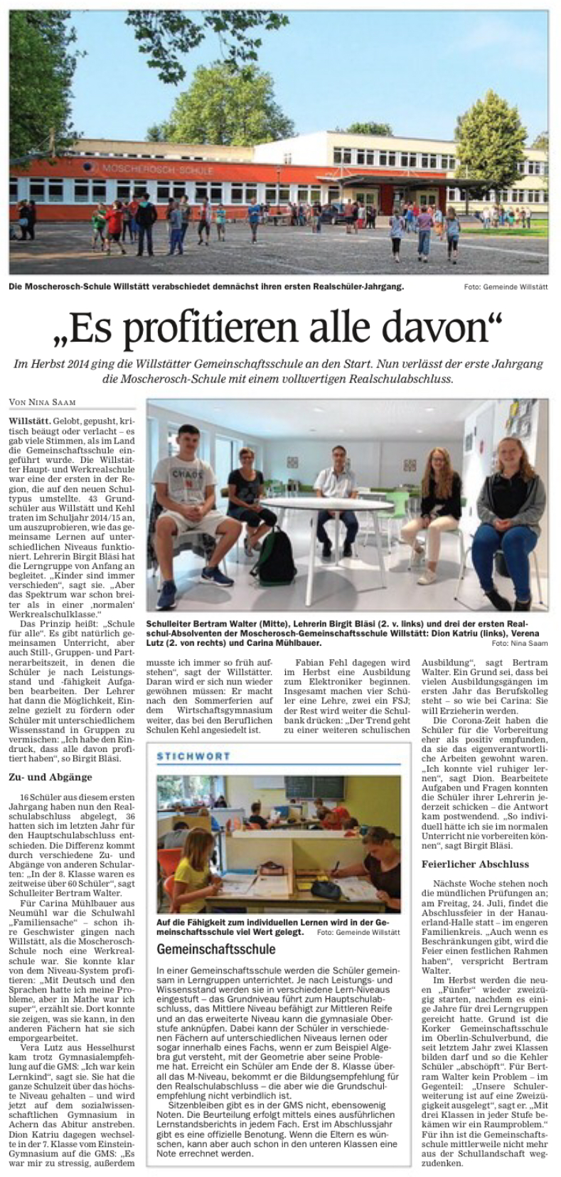 Kehler Zeitung, 16.07.2020